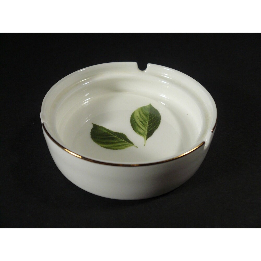 HGL Hai Ge Lei Ashtray White Gold Rim Leaves